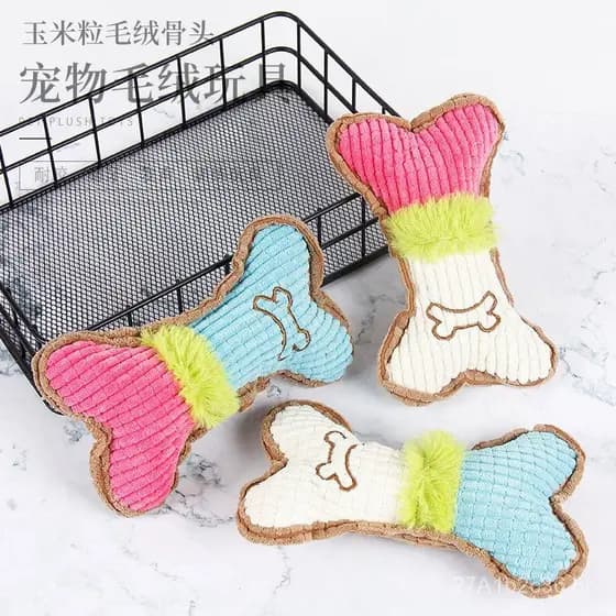 Diretamente do fabricante: Brinquedo de pelúcia resistente a mordidas e com som para gatos e cães, design em forma de os