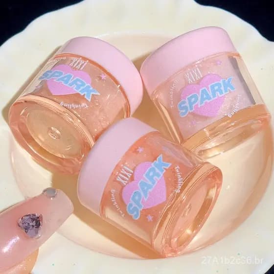 Pó Iluminador Transparente e Brilhante Makeup xixi Dreamland, Pó Iluminador e Sombra para os Olhos com Brilho Perolado e