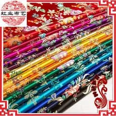 Tecido de brocado de nylon de alta densidade com padrão de flor de begônia, material para cheongsam e traje Tang em esti
