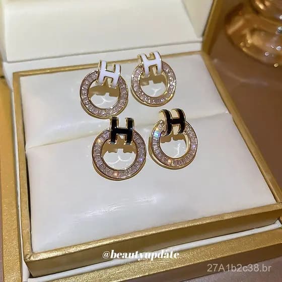 Brincos de argola com zircônia e agulha de prata banhada a ouro verdadeiro, novos brincos de luxo leve para o verão, bri