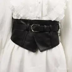 Cinto decorativo feminino para vestidos e camisas, faixa elástica preta ultra-larga, cinto simples e versátil para suéte