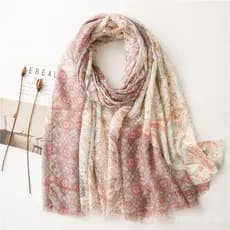 Novo Lenço de Seda para Primavera e Outono, Estilo Étnico Boêmio, com Padrão Paisley e Orelhas de Trigo, Revestido a Our