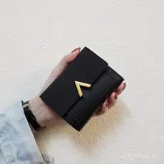 Carteira curta feminina estilo coreano insV, carteira versátil para estudantes, porta-cartões feminino, carteira tripla