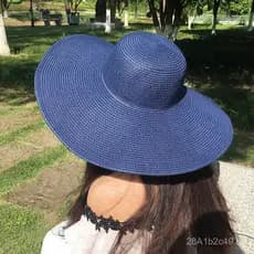 Chapéu de palha simples com aba larga para mulheres, ideal para férias na praia, proteção solar, estilo casual Hepburn.