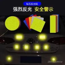 Adesivos refletivos noturnos para luzes traseiras de motocicletas e veículos elétricos, adesivos refletivos retangulares