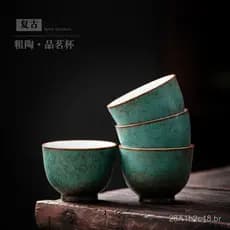 Xícara de chá vintage de cerâmica, xícara de mestre, xícara de degustação de chá rústica em estilo chinês, conjunto de c