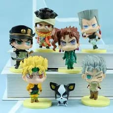 7 Figuras JOJO de Bizarre Adventure: Golden Wind, Assassin, Bonecos Gashapon Versão Q, Figuras Decorativas
