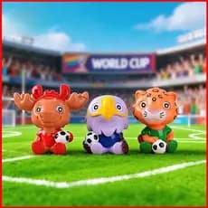 DC1 2026 Copa Do Mundo FIFA Maple Clutch Zavu Bonito Chibi Resina Figura De Ação Mascote Fan Merch