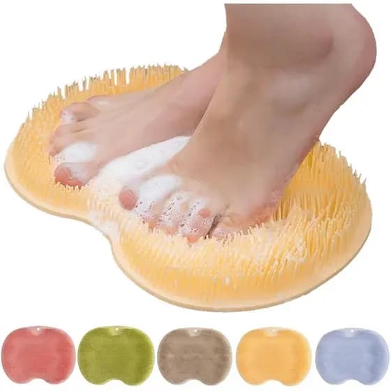 Tapete Esfoliante para os Pés com Ventosas Antiderrapantes, Almofada de Limpeza para as Costas dos Pés, Almofada Esfolia