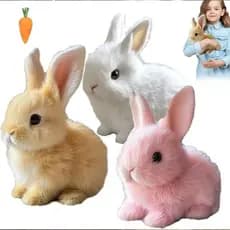 Bunby - Meu Brinquedo de Coelho Realista, Coelho Interativo Realista - Pulando, Contraindo-se e Balançando as Orelhas, B
