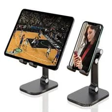 Suporte popular para streamers, suporte ajustável para aulas online, suporte telescópico dobrável para celular e tablet,