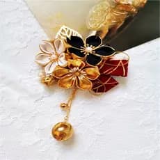 Acessórios de cabelo em tecido estilo japonês, tiara com borlas de flor de cerejeira, acessórios tradicionais para quimo