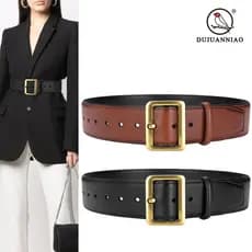 Cinto vintage simples e largo para mulheres, adequado para usar com sobretudos, jaquetas de pluma e vestidos, cinto vers