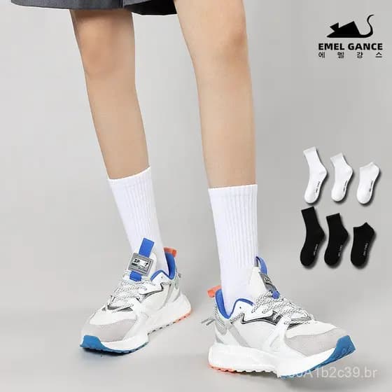 Meias de cano médio para homens, meias esportivas estilo universitário, meias curtas para primavera e verão, meias felpu