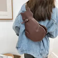 Bolsa de peito feminina, bolsa dopamina, bolsa de gato fofa, bolsa de peito vintage, bolsa de cintura, bolsa para passei