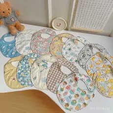 Babador impermeável de algodão puro estilo coreano, toalha de saliva para bebê, babador de algodão com estampa de carpa