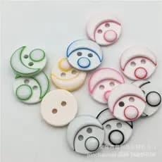 Botões de Resina Coloridos em Forma de Lua para Roupas Infantis, Feitos à Mão, DIY, Rosto Humano Sorridente, Botões Redo