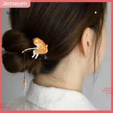 Retro Style Hair Stick Elegant Cat Clip Chinese Pin for Women Girls Easy-to-use Accessory Cute Fishing Decor Design Perf