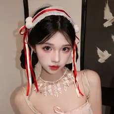 [Estoque pronto] Lolita Lolita cos Maid Acessórios para cabelo Renda Arco Tiara Borla Longa Streamer Doce Sino Orelhas d