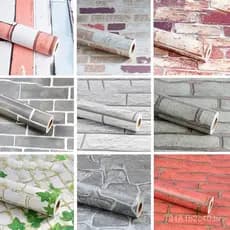 Azulejos de parede vintage, papel de parede com efeito de tijolo, adesivos de parede com efeito de pedra, papel de pared
