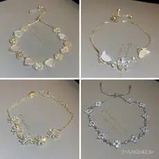 Pulseira de coração e flor cravejada de zircônia, pulseira de nicho de moda de Dongdaemun, joias de luxo leve de alta qu