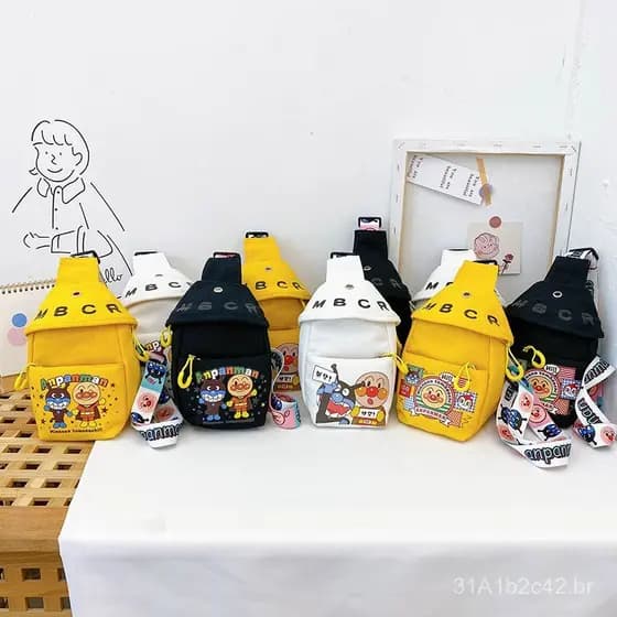 Nova bolsa de peito infantil com estampa de desenho animado, bolsa de peito feminina estampada, moderna e versátil, bols