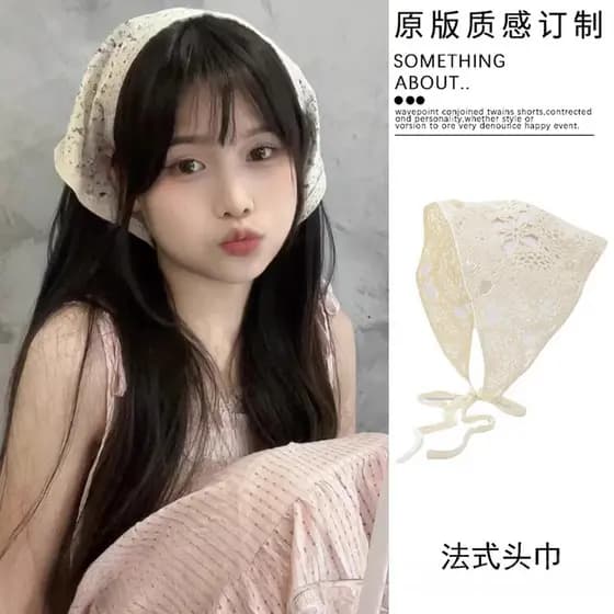 Estilo boêmio lenço francês triângulo cachecol feminino estilo Pastoral lenço de cabelo étnico tricô Xinjiang acessórios