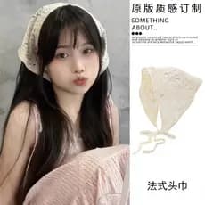Estilo boêmio lenço francês triângulo cachecol feminino estilo Pastoral lenço de cabelo étnico tricô Xinjiang acessórios