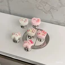 Ferramenta de nail art longa com botão de pressão, adequada para banheiros com tema de gato KT fofo, pia pequena em form