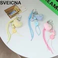 Chaveiros De Carro Com Corda Trançada SVEICNA , Chaveiro De Coração De Tecida Anti-Perda , Estilo Coreano