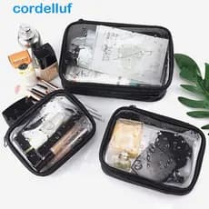 CORDELLUF Bolsa De Cosméticos De Malha Fashion Ao Ar Livre Feminina Com Zíper Organizador De Maquiagem Armazenamento De