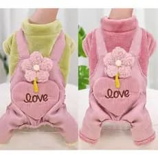 Roupa de Inverno e Outono para Cães Pequenos e Médios, Bichon, Gato de Estimação, Macacão Quente e Espesso com Estampa F