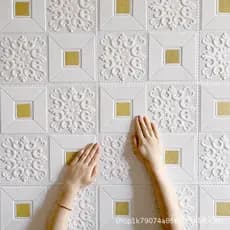 Adesivos de parede tridimensionais 3D, papel de parede autoadesivo, decoração de teto, papel de parede à prova d'água e