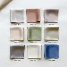 Lenço de seda liso de cor sólida, caixa de presente para primavera e outono, lenço quadrado de seda genuína, decoração p