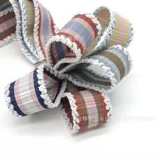 Fita de Cetim com Borda de Crochê Estilo Lolita Doce 25MM para Laços Artesanais DIY e Acessórios de Cabelo