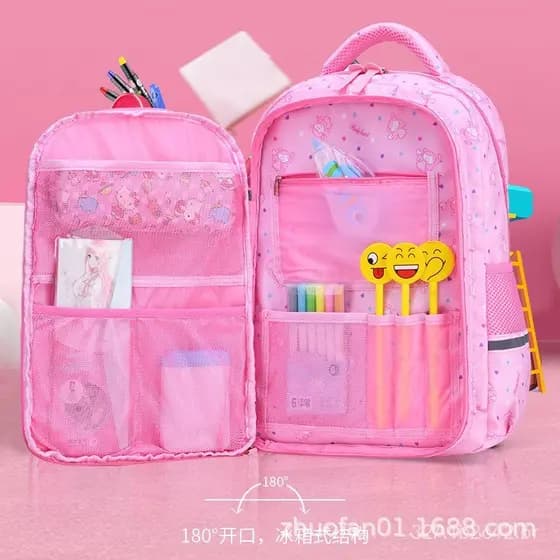 Mochila Escolar para Meninas, Estilo Coreano Fofo para Crianças de 6 a 12 Anos, Mochila para Meninas do Primeiro ao Sext