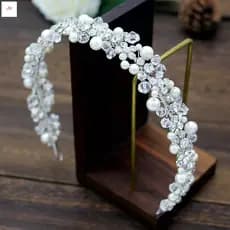 Tiara De Noiva Com Strass De Cristal Pérola-Acessório Elegante Para Cabelo De Casamento