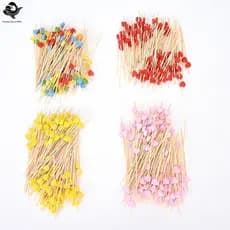 PFG 2017 Novo 100pcs Madeira Coração Padrão Pi Sti Feltro Toothpi Cotail Sanduíche Decoração FG