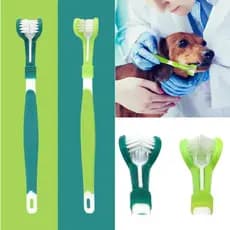 Escova de Dentes para Animais de Estimação de 3 Lados, Escova de Dentes de Plástico para Cães, Remove Mau Hálito e Tárta