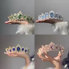 Coroa de aniversário de princesa, estilo socialite, coroa de strass brilhante, tiara, vestido, acessórios de cabelo, ado