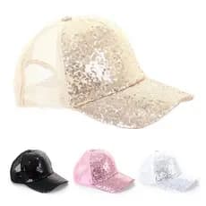 B1R Lantejoulas Rabo De Pônei Boné De Baseball Mulher Chapéu Snapback Sport Caps HY2312