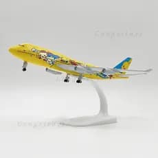 1 : 350 Modelo De Avião De Metal Fundido Brinquedo ANA Boeing 747 Pokémon Pikachu Réplica Em Miniatura
