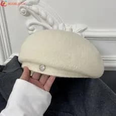 Boina De Lã MXMUSTYZA , Chapéu Octogonal Estilo Britânico De Pintor Retrô Coreano De Cor Pura