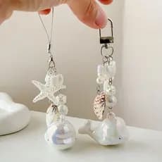 Corrente para celular, corrente Guka, decoração para câmera CCD, pingente de bolsa de concha natural, pingente de chavei