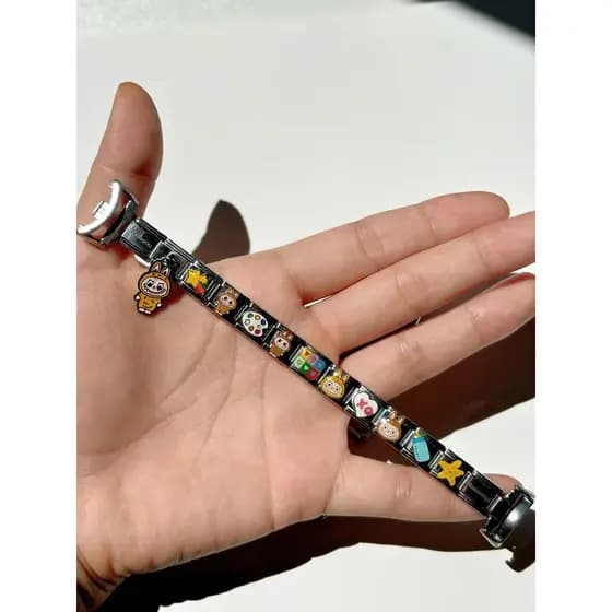 Labubu labubu bonito dos desenhos animados módulo italiano pulseira relógio corrente cinta casal namorada presente de an