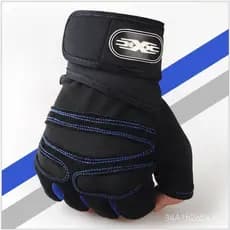 Luvas de musculação sem dedos para homens, equipamento de fitness esportivo, musculação com suporte estendido para o pul