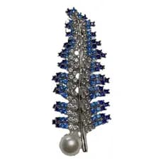 Broche luxuoso de alta qualidade com incrustações de diamantes para mulheres, repleto de diamantes, com design de folhas