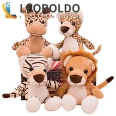 LEOPOLDO Animal Boneca De Pelúcia Veado 25CM Decoração De Casa | Brinquedos Girafa Leopardo