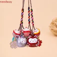 NEEDWAYB Maneki Neko Chaveiro , Bonito Fantástico Pingente De Gato Da Sorte , Bolsa Decoração Mochila Encantos Alça De T