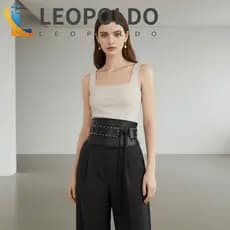 Cinto Punk Preto LEOPOLDO , Corrente De Cintura De Couro Lateral Larga Ajustável Masculina , De Borla Vintage